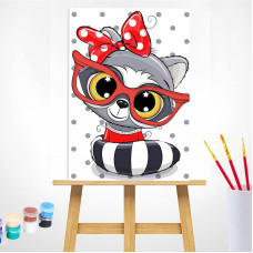 TSVETNOY Painting set by numbers 20x30cm Baby Raccoon, MC1096e