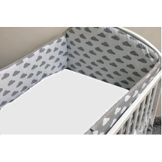 ANKRAS CLOUDS protector for crib rungs 360cm grey/white