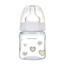 CANPOL BABIES Wide Neck EasyStart Newborn Baby PP bottle with 120ml wide neck and silicone teat 0m + 35/216 beige