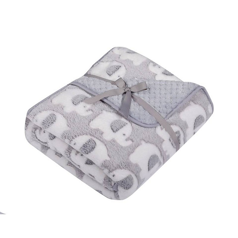 DUET BABY Blanket 80x90cm 3D+SOFT ELEPHANT, 684 grey