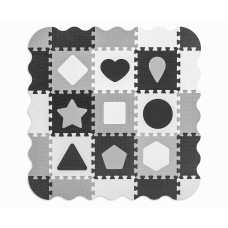 MILLY MALLY Foam playmat puzzle 118.5x118.5cm Jolly 3x3 Shapes - Grey