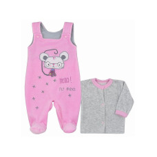 KOALA HELLO velor romper suit with a blouse size 68 04-848 light pink