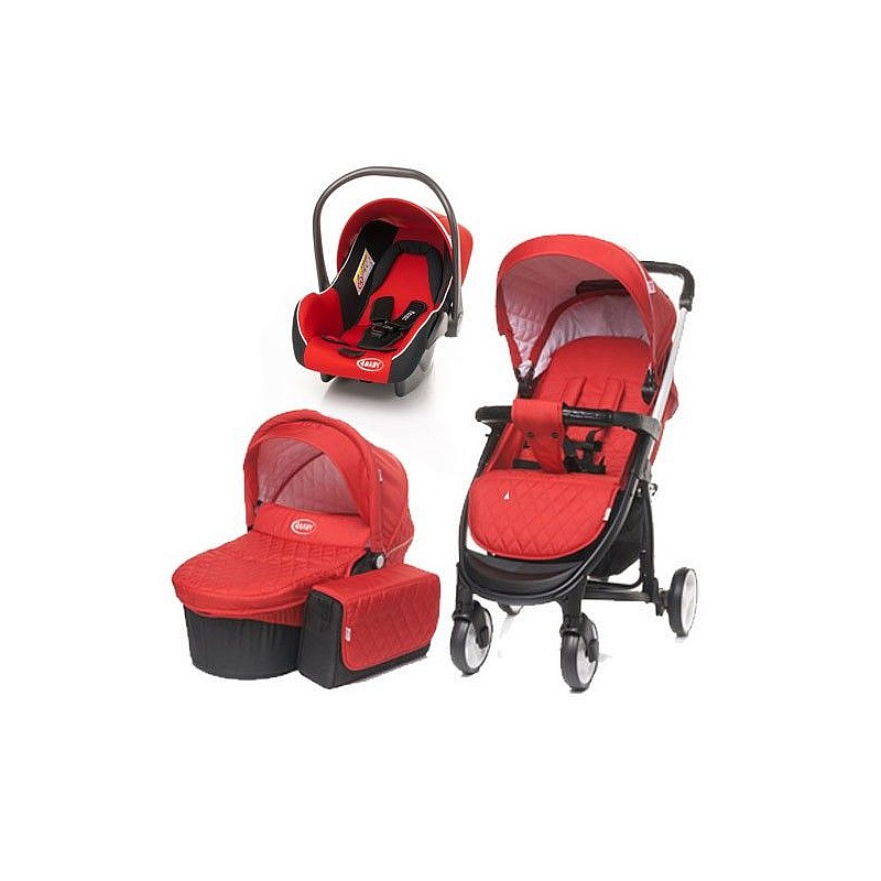 4BABY ATOMIC universal stroller 3in1 RED