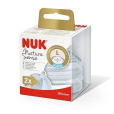 NUK NATURE SENSE silicone nipple for cereals 2L 6-18mes. 2 pcs., 10125026