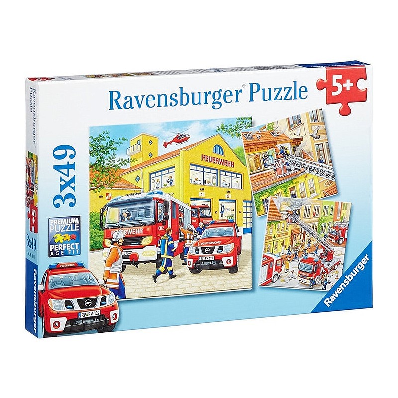 Ravensburger puzzle 3x49 Fire Brigade R 09401