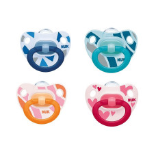 NUK Air System Classic Happy Days Silicone pacifier orthodontic shape 6-18m 2 pcs. SU57