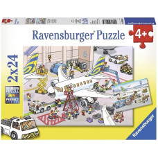 Ravensburger puzzle 2X24 Around The Airplane R 09088