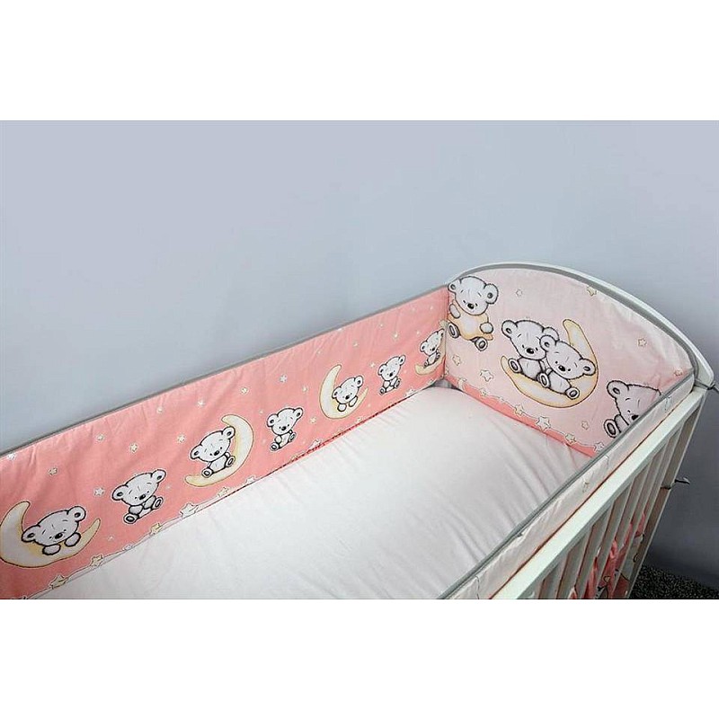 ANKRAS LEON protector for crib rungs 360cm, pink