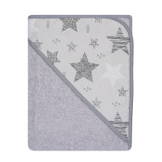 DUET BABY hooded towel 80х80см 415 STARS grey (744153)