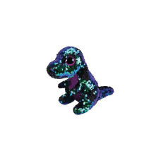 TY Flippables Toy CRUNCH GREEN PURPLE SEQUIN DINOSAUR reg 15cm, TY36260