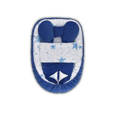 BELISIMA VELVET nest for the newborn with a blanket P02-0393 GWIAZDECZKI, blue