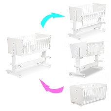 LittleSky by Klups ZOYA 5in1 Bedside crib with cradle 89x40cm, white