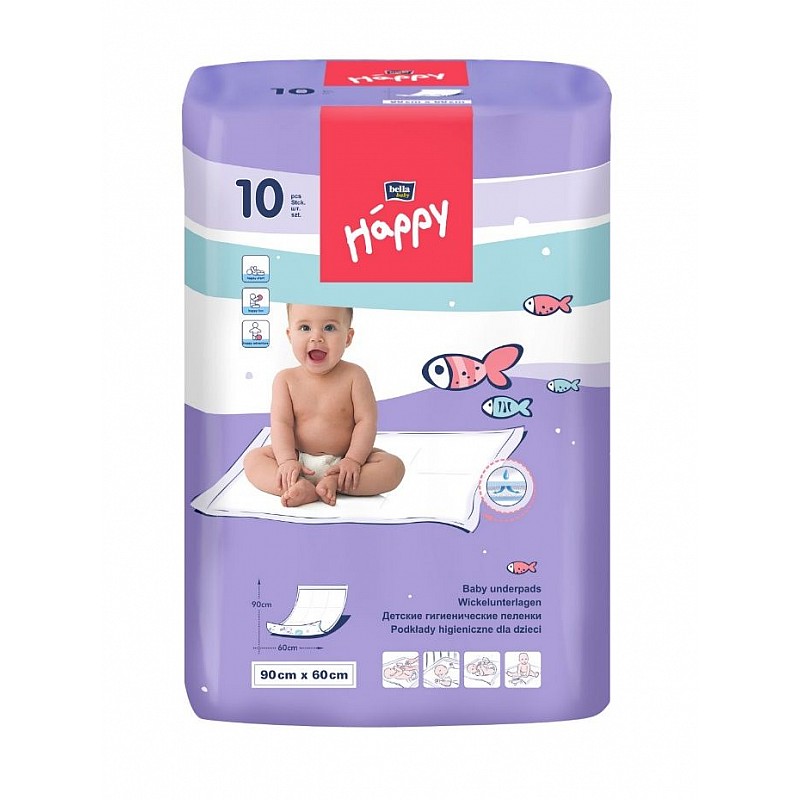 HAPPY diapers, 60x90sm, 10pc.