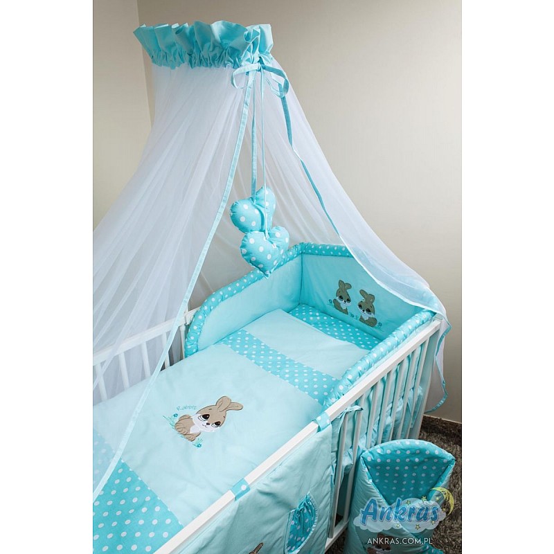 ANKRAS Rabbit Bed linen 5 parts 120x90sm - 180cm turquoise