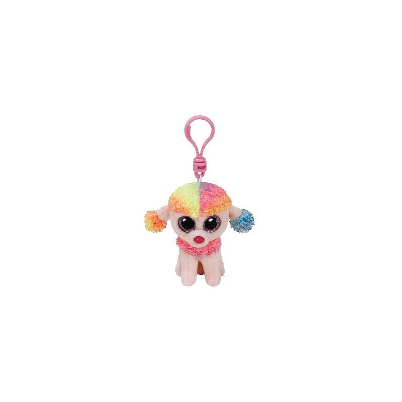 TY Beanie Boos Toy - Keychain MULTICOLOR POODLE RAINBOW 8cm, TY35027