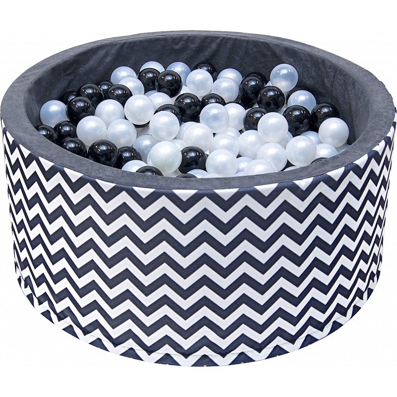 WELOX FUN Pool with balls, black/white ZIG-ZAG AC2B