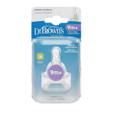 DR. BROWNS OPTIONS Narrow-Neck Level-4 Silicone teat 9m+, 2 pcs., 313-INTL