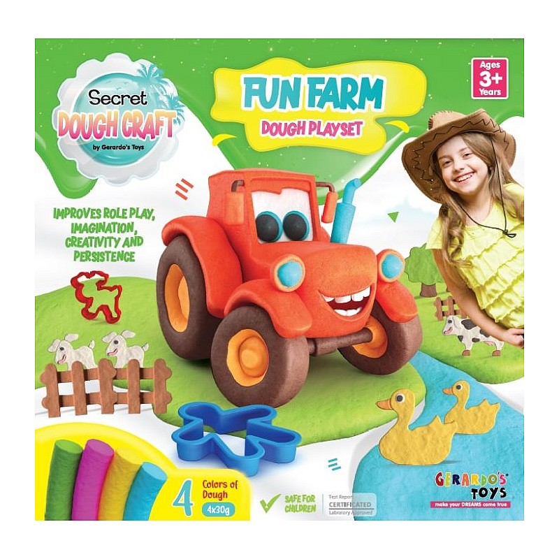 GERARDOS TOYS FUN FARM Dough Playset 8 pcs 4x30g, 56449