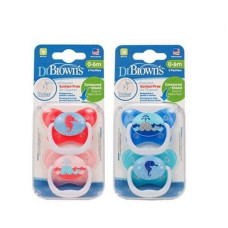 DR.BROWNS PreVent Contoured Butterfly silicone soother 0-6m. 2 pcs. 12001