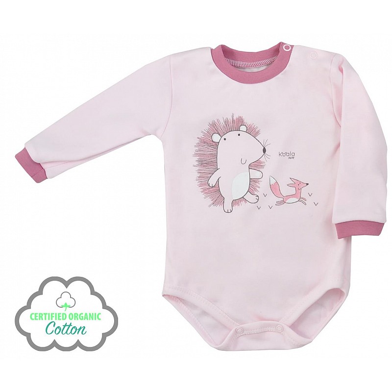 KOALA LESNY PRZYJACIEL body with long sleeve 74 size, 08-680 pink