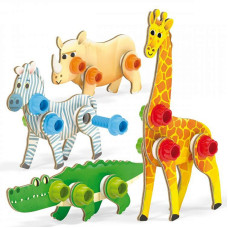 QUERCETTI Tehno Wood Animals 64pcs., 0735