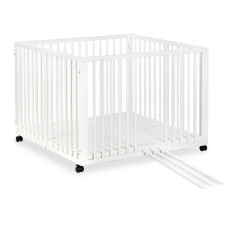 KLUPS JONAS wooden playpen with wheels, white