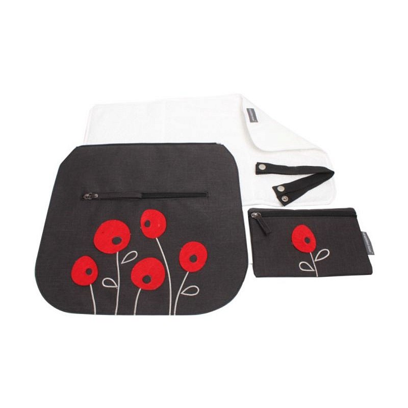 Le Modulo Baby accessories and the upper part of the bag, Poppies