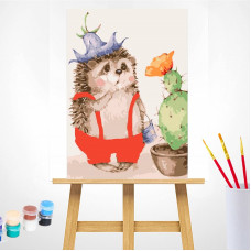 TSVETNOY Painting set by numbers 20x30cm Surprised Hedgehog, MC1074e