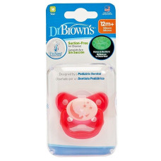 DR.BROWNS PreVent Glow in the Dark Butterfly Glow in the dark silicone pacifier, 12+, pink