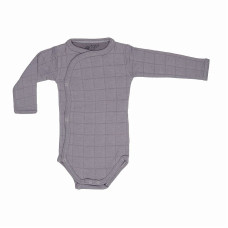 LODGER Romper Solid Cotton bodykit with long sleeves, size 68 RS 078 Donkey