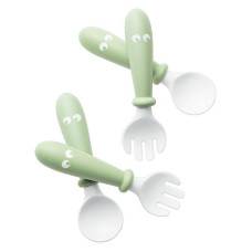 BABYBJORN plastic spoon with a fork 4 pcs. 4m + POWDER GREEN 073061