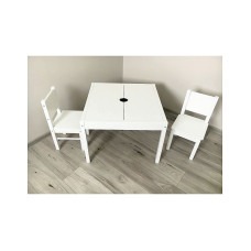 DREWEX table with 2 chairs, white