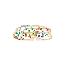 VIGA TRAIN SET wooden railway 90elem. 50998 3y +