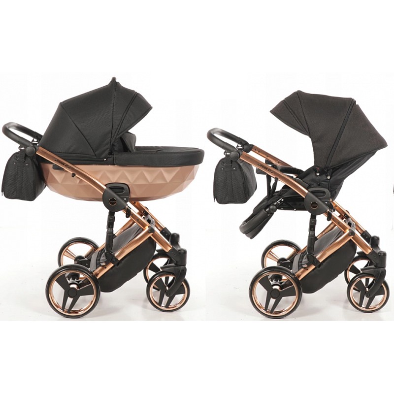 JUNAMA MIRROR SATIN DUO stroller for twins 3in1, col. 02