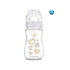 CANPOL BABIES Wide Neck EasyStart Newborn Baby PP bottle with 240ml wide neck and silicone teat 3m +, 35/217 white