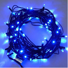 100 LED Christmas outdoor garland, length 9.7 m., blue