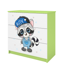 KOCOT KIDS Chest of drawers BABYDREAMS green Raccoon