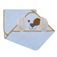 DUET BABY Hooded Towel ANIMALS 100x100cm, 325 Dog blue