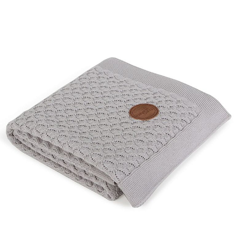 CEBABABY knitted cotton plaid 90x90sm Grey