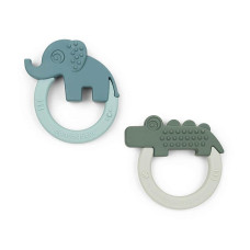 Done by Deer Silicone teether 2-pack Deer friends Green/Blue 257194 (4019102)