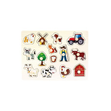 BINO Wooden grip puzzle FARM 24m+ 88114