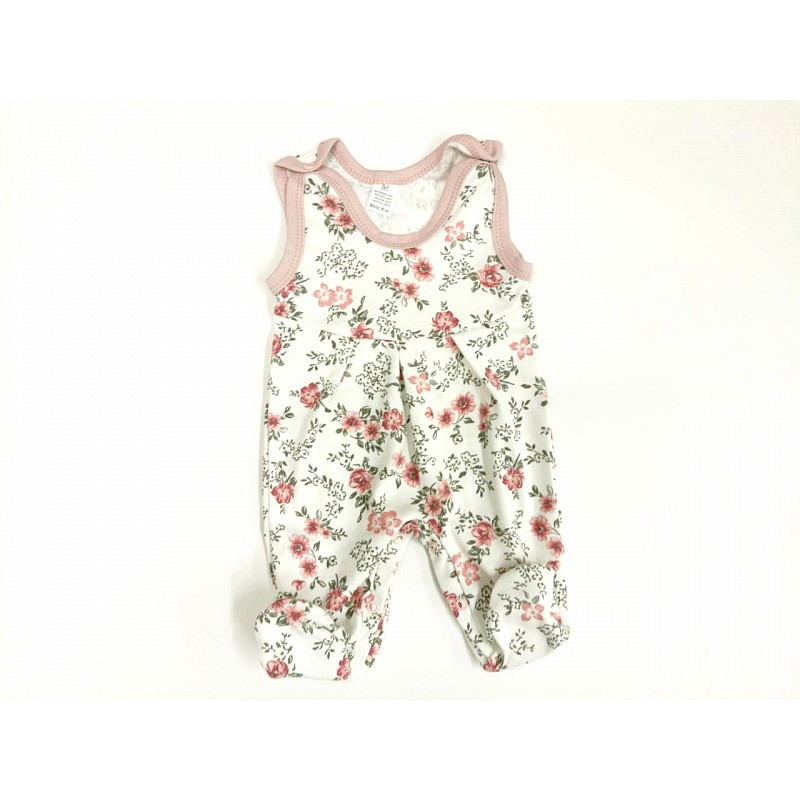 ZUZIA Romper 56.size, JEŽ 171/56 White/pink flowers