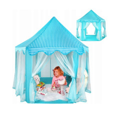 MPORT Children's tent with curtains, blue