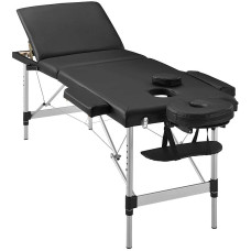 MPORT 3-zone folding massage table, aluminum-black, VANGALOO