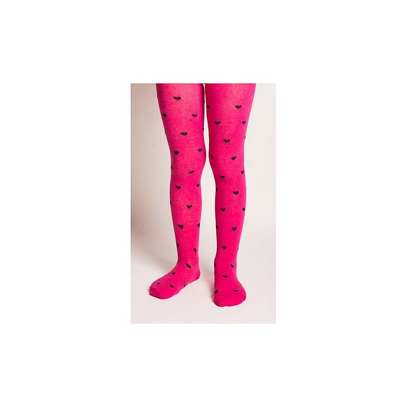 BELLISSIMA Childrens tights 98/104 size, B402 pink-black hearts