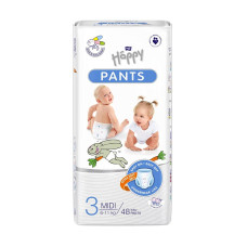 HAPPY Pants Midi 3 size 6-11kg. 48pcs.