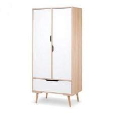 KLUPS SOFIE wardrobe with double door, beech/white