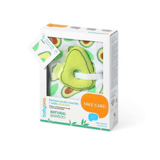 BABYONO muslin swaddle 120x120cm + rattle 536/01 avocado