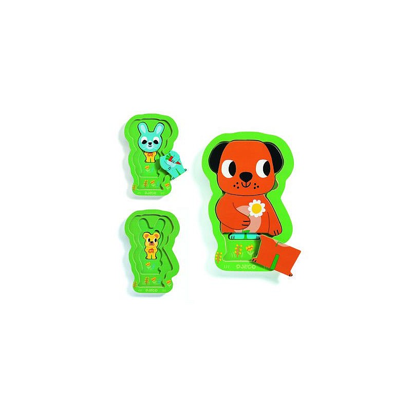 DJECO Wooden puzzle Charlie and friends, DJ01487