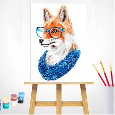 TSVETNOY Painting set by numbers 30x40cm Fox with Glasses, ME1109e